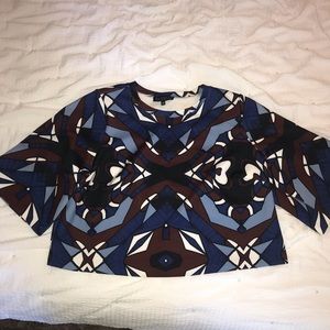 Eloquii Geometric Boxy Scuba Top Size 22